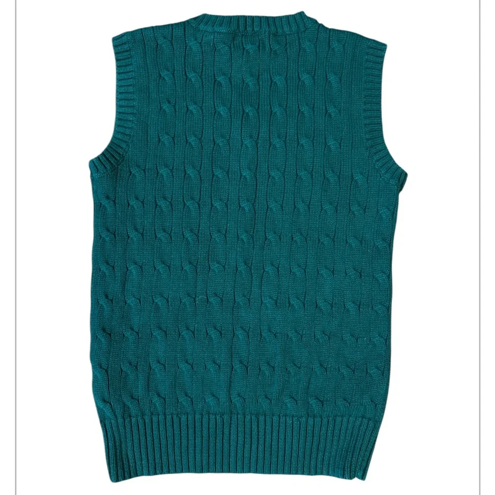 Polo by Ralph Lauren Kid's Green Cable Knit Sweater Vest size:Small (8)